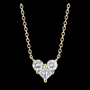 Colier Secret Prețios - Lovely - aur galben de 9 carate și diamante 