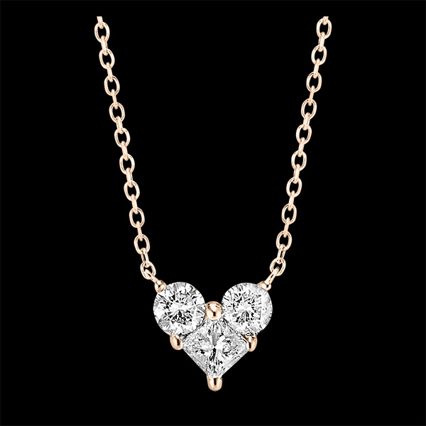 Colier Secret Prețios - Lovely - aur roz de 9 carate și diamante