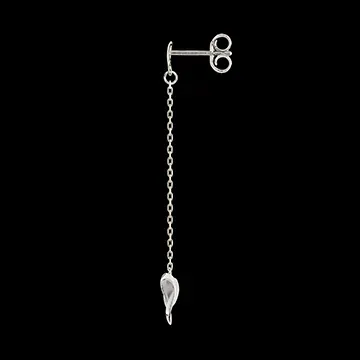 Cercei lungi Inimă Origami – aur alb de 9 karate