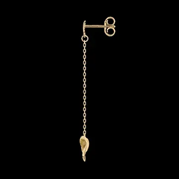 Cercei lungi Inimă Origami – aur galben de 9 karate