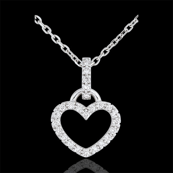 Pandantiv aur alb de 9K Inimă Onphale