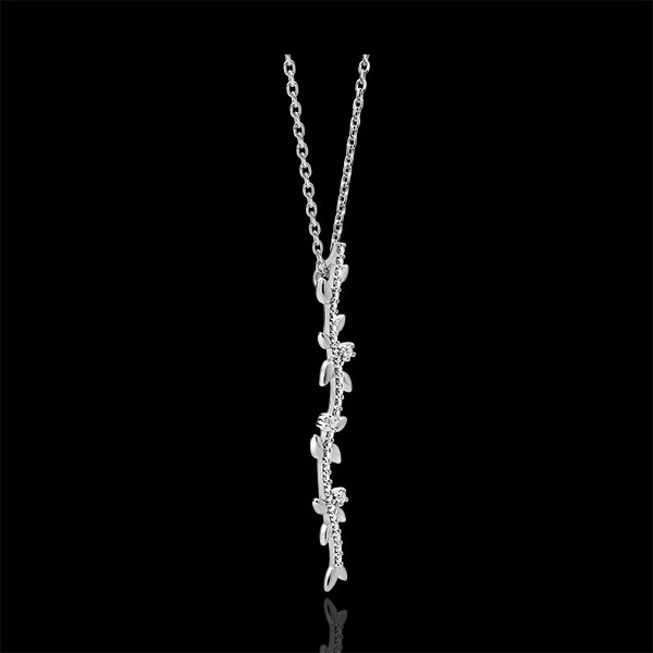 Shaft Necklace Enchanted Garden - Foliage Royal - white gold and diamonds - 9 carats