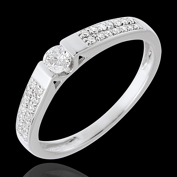 Solitaire arch paved white gold - 0.25 carat - 29diamonds