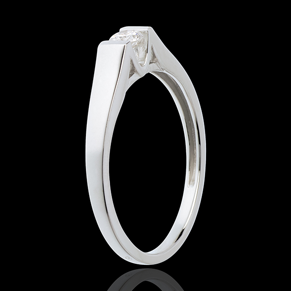 Solitaire arche or blanc 18 carats - diamant 0.14 carat