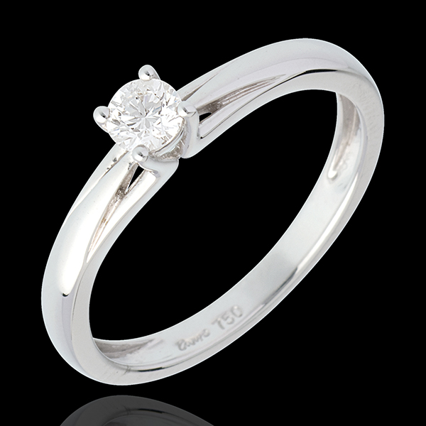 Solitaire Edelweiss - 0.21 carats - or blanc 18 carats