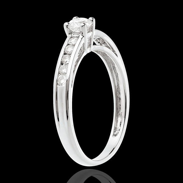 Solitaire Embellie or blanc 18 carats - 0.22 carat