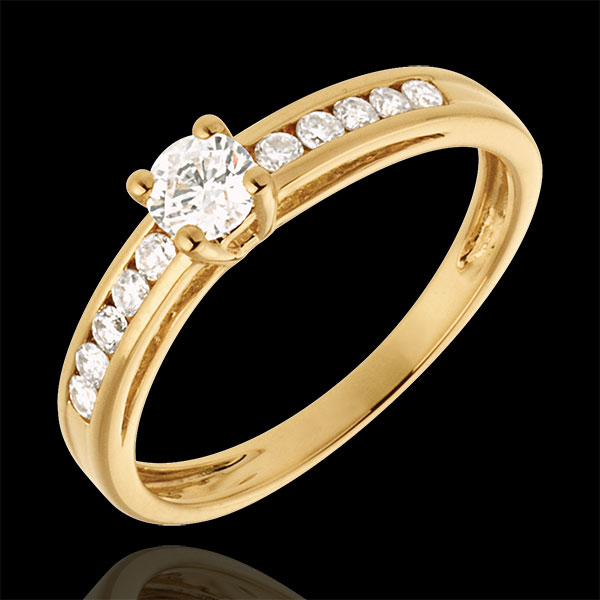 Solitaire Embellie or jaune 18 carats - diamant 0.22 carat
