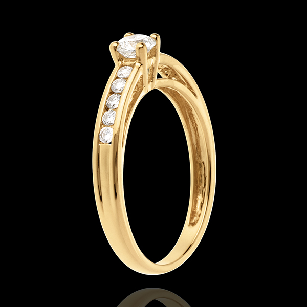 Solitaire Embellie or jaune 18 carats - diamant 0.22 carat