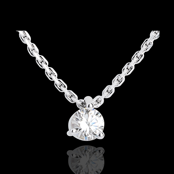 Solitaire essential necklace white gold - 0.31 carat