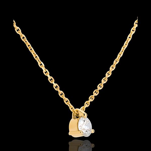 Solitaire essential necklace yellow gold - 0.26 carat