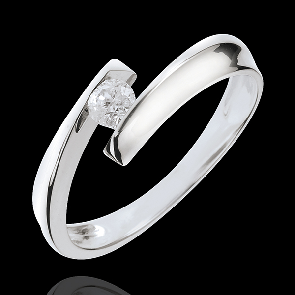 Solitaire Love Nest - Orphée - white gold - 18 carats