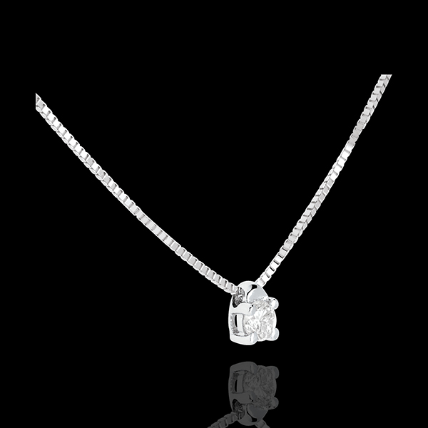 Solitaire necklace - White gold - 0.07 carat - 9 carats