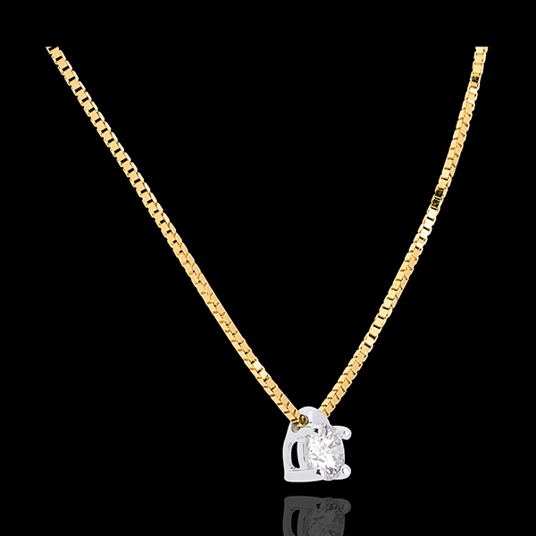 Solitaire necklace yellow gold - 0.21 carat