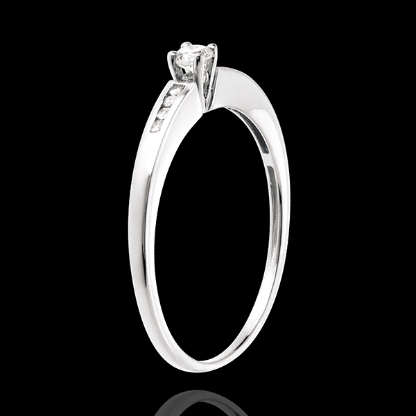 Solitaire Octave or blanc 18 carats - diamant 0.07 carat