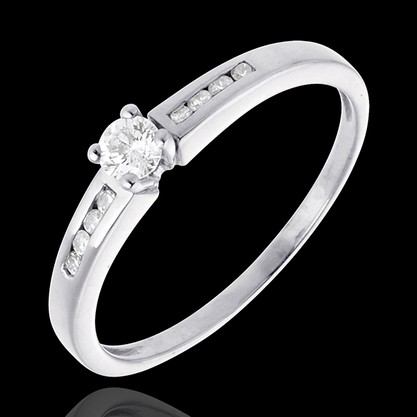 Solitaire Octave or blanc 18 carats - diamant 0.16 carat