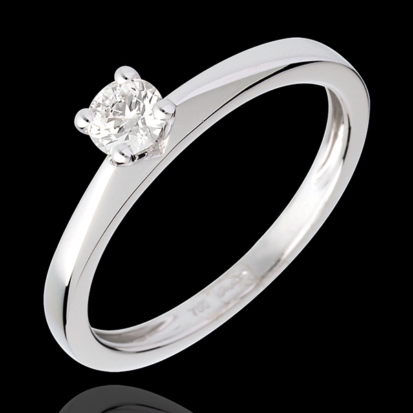 Solitaire Poesia - 0.26 carats - or blanc 18 carats