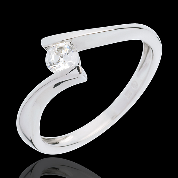 Solitaire Precious Nest - Apostrophe - white gold - diamond 0.25 carat - 18 carats