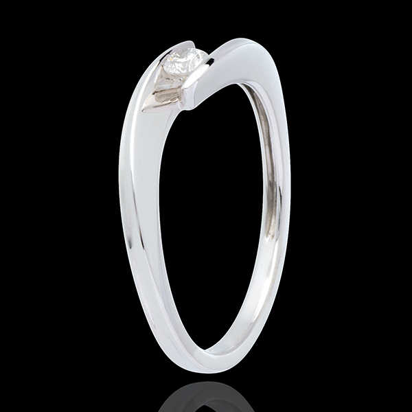 Solitaire Precious Nest - cove ring - white gold - 0.11 carat - 18 carats