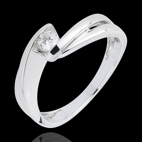 Solitaire Ring Liefdesnest - Mont Blanc - 18 karaat witgoud met Diamant
