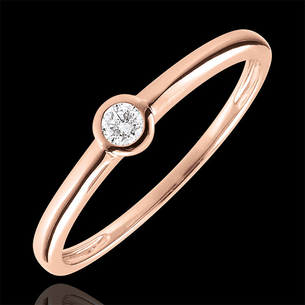 Solitaire Ring My Diamond– Pink gold – 0.08 carats – pink gold 9 carats