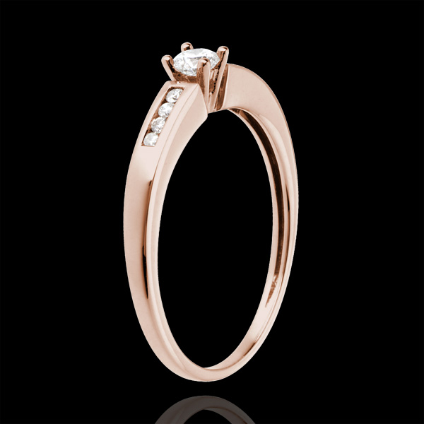 Solitaire Ring Octave - Pink gold - 0.21 carats - 9 diamonds