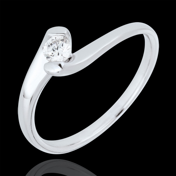 Solitaire Ring Precious Nest - Eternal Passion - white gold - 0.14 carat diamond - 18 carats
