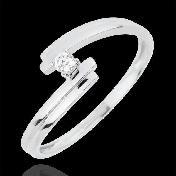 Solitaire Ring Precious Nest - Love Forever - white gold - 18 carats