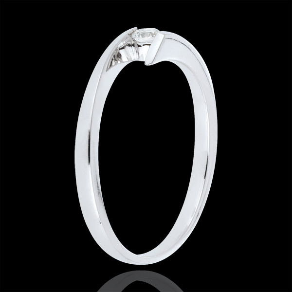 Solitaire Ring Princess Star - White gold