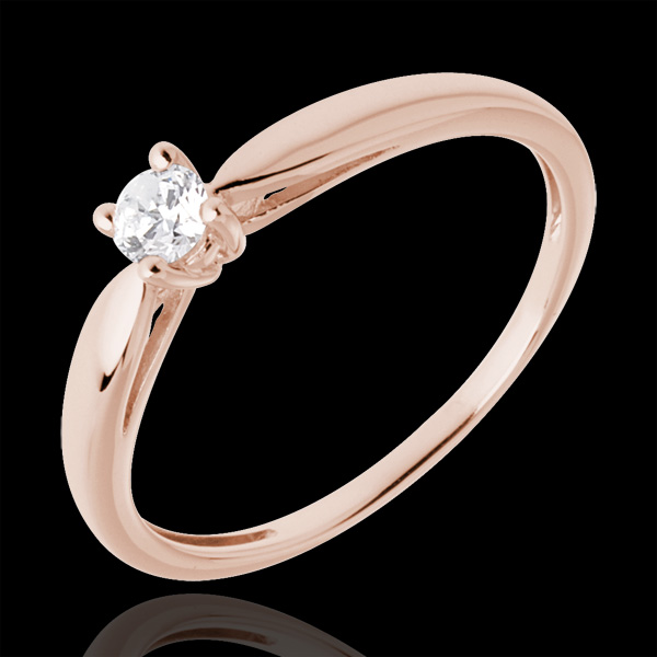 Solitaire Ring Sprig - Pink gold 