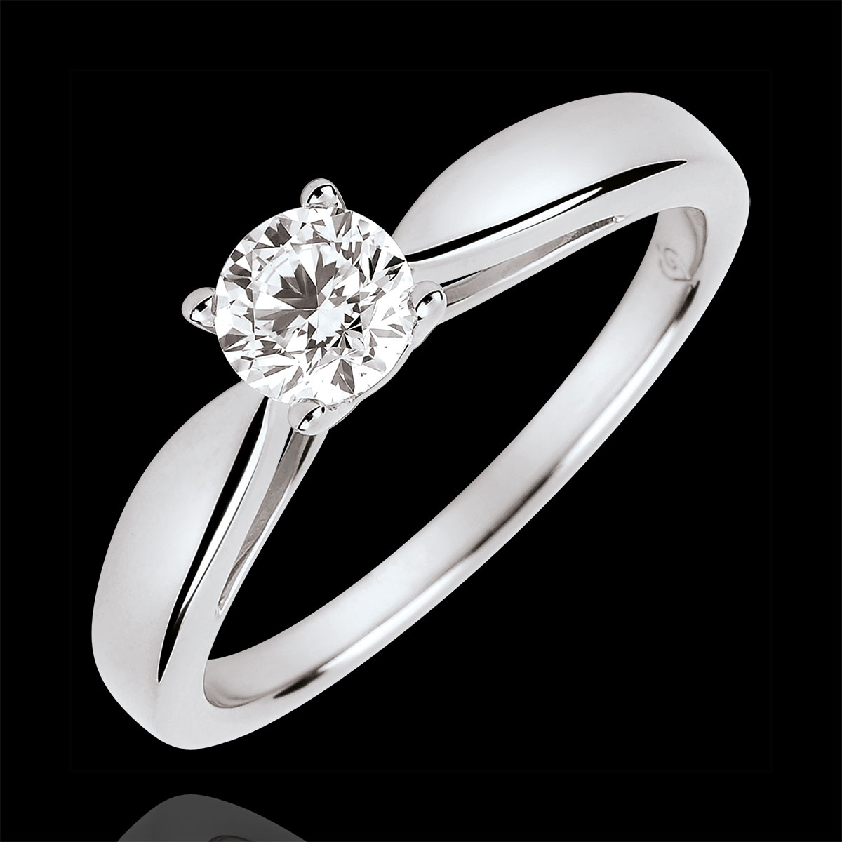 Orovi Anillo de compromiso solitario para mujer de oro blanco 375 con diamantes de talla brillante de 0,05 quilates y esmeralda de 0,11 quilates