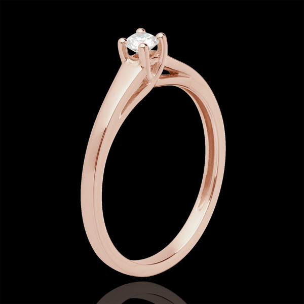 Solitario l'Essenziale - Oro rosa - 18 carati - Diamante - 0.125 carati