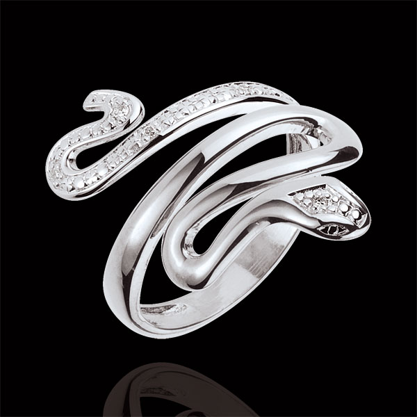 Ring Spaziergang der Sinne - Bedrohliche Kostbarkeitkeit - Weißgold und Diamanten - 18 Karat