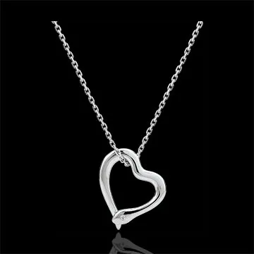 Collier Spaziergang der Sinne - Schlange der Liebe Variation - Kleines Modell - Weißgold und Diamanten - 9 Karat