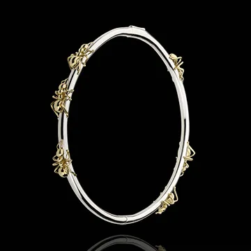 Armband Spaziergang der Sinne - Tanz der Ameisen - Weiß- und Gelbgold
