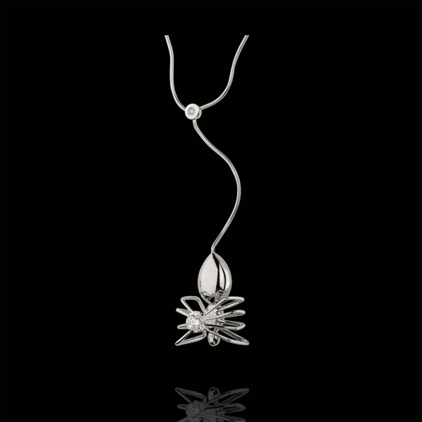 Collier Spaziergang der Sinne - Spinnenkönigin - Weißgold und Diamanten