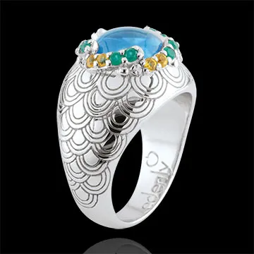 Ring Nausitha - Silber und Halbedelsteine