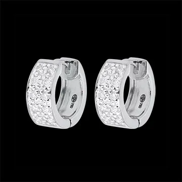 Ohrringe Sternbilder - Himmelskörper Veränderung - Großes Modell - Weißgold - 0.2 Karat - 20 Diamanten