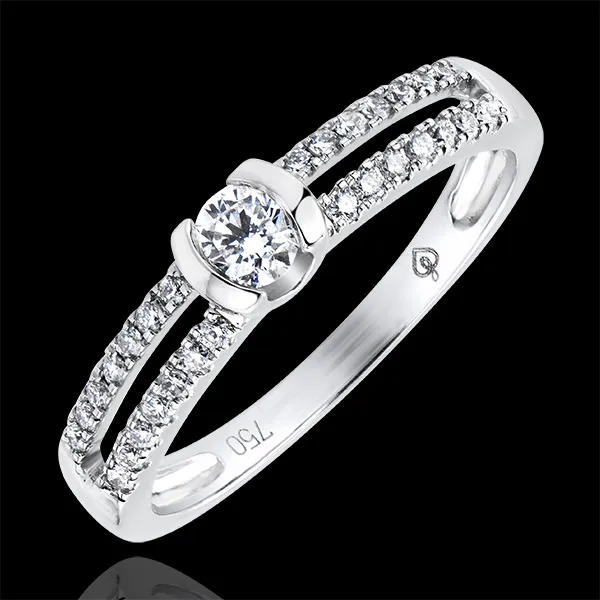 Ring Zauberwelt - Edle Verlobung - 9 Karat Weißgold und Diamanten