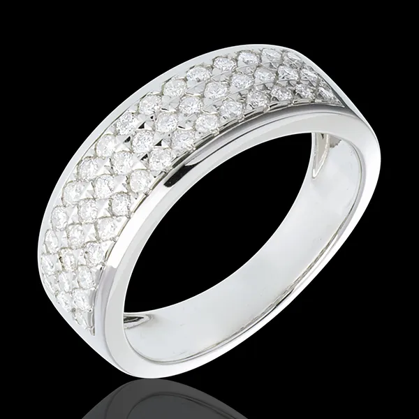 Ring Sterrenbeeld - Astraal - klein model - 18 karaat witgoud geplaveid - 0,63 karaat - 45 Diamanten