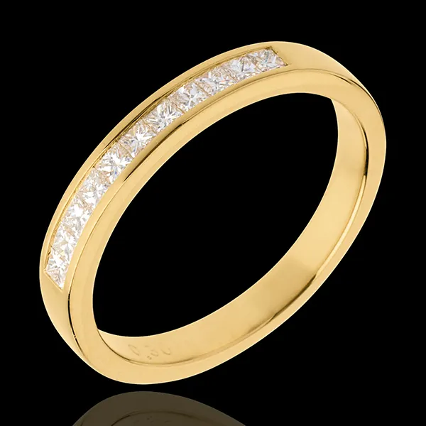 Trouwring 18 karaat geelgoud bezet - rails - 0.31 karaat - 11 Diamanten