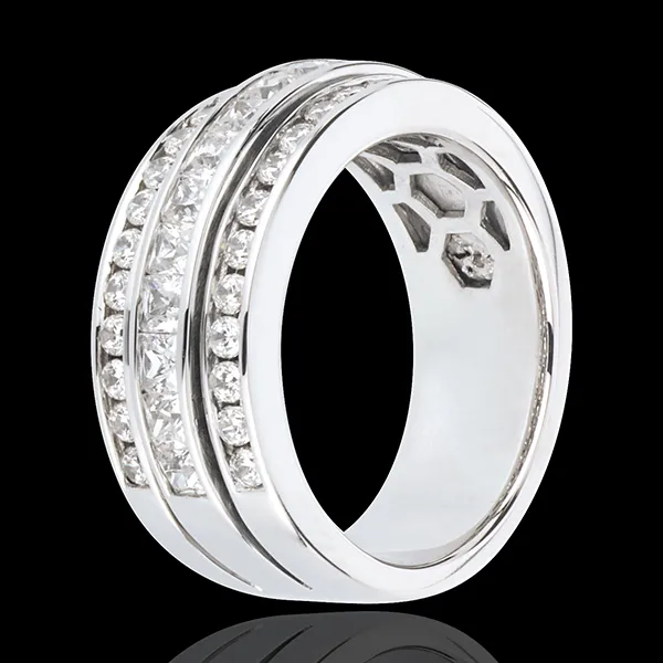 Ring Betovering - Melkweg - 18 karaat witgoud geplaveid - 1,46 karaat - 43 Diamanten