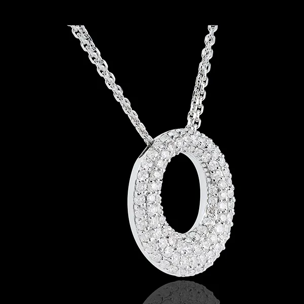 Halsketting Cassiopea 18 karaat witgoud met pavézetting - 1.55 karaat - 104 Diamanten