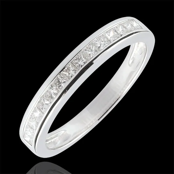 Ring Diamanten Prinses rails - 0.36 karaat - 18 karaat witgoud