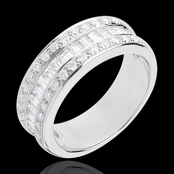 Ring Betovering - Erfgename bezet 18 karaat witgoud - 0.88 karaat - 44 Diamanten