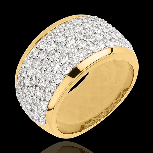 Ring Sterrenbeeld - Hemels Landschap - 18 karaat geelgoud geplaveid - 2,05 karaat - 79 Diamanten