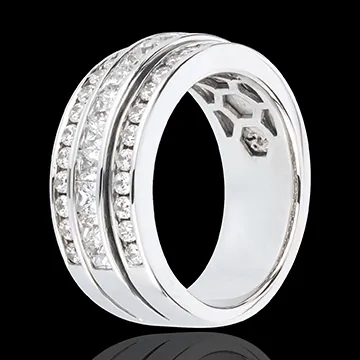 Ring Betovering - Melkweg - 18 karaat witgoud geplaveid - 1,46 karaat - 43 Diamanten