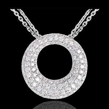 Halsketting Cassiopea 18 karaat witgoud met pavézetting - 1.55 karaat - 104 Diamanten