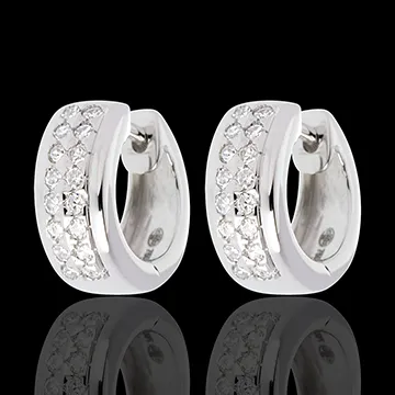 Oorbellen Sterrenbeeld - Astraal - klein model - geplaveid 18 karaat witgoud - 0.22 karaat - 32 Diamanten