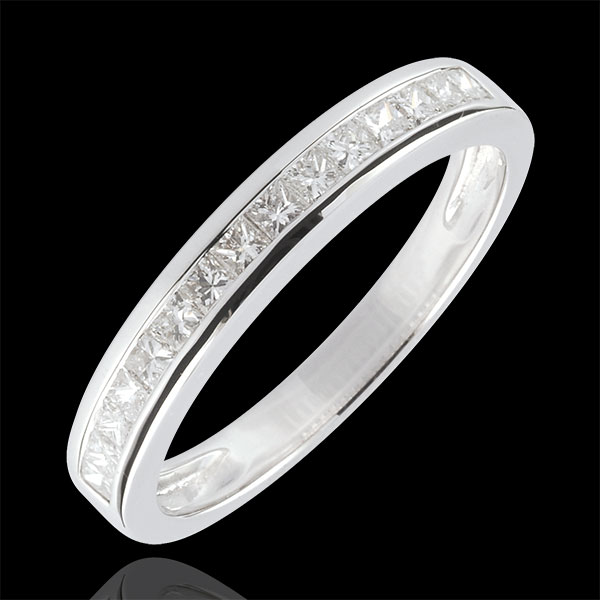 Ring Diamanten Prinses rails - 0.36 karaat - 18 karaat witgoud