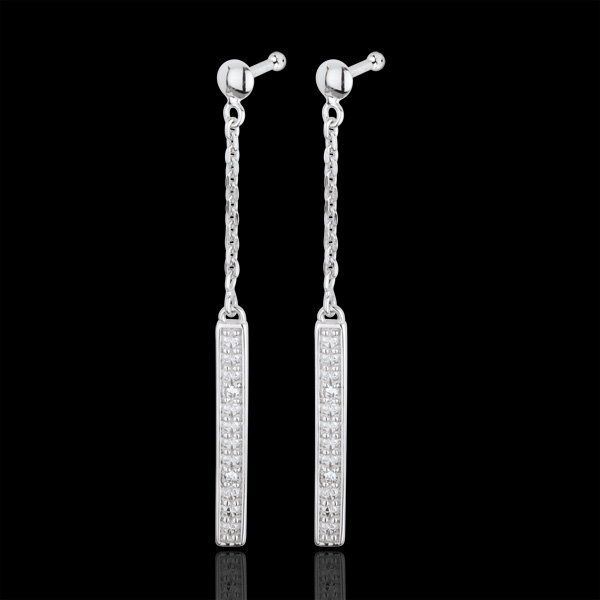 Oorbellen Parisiennes 18 karaat witgoud met diamant